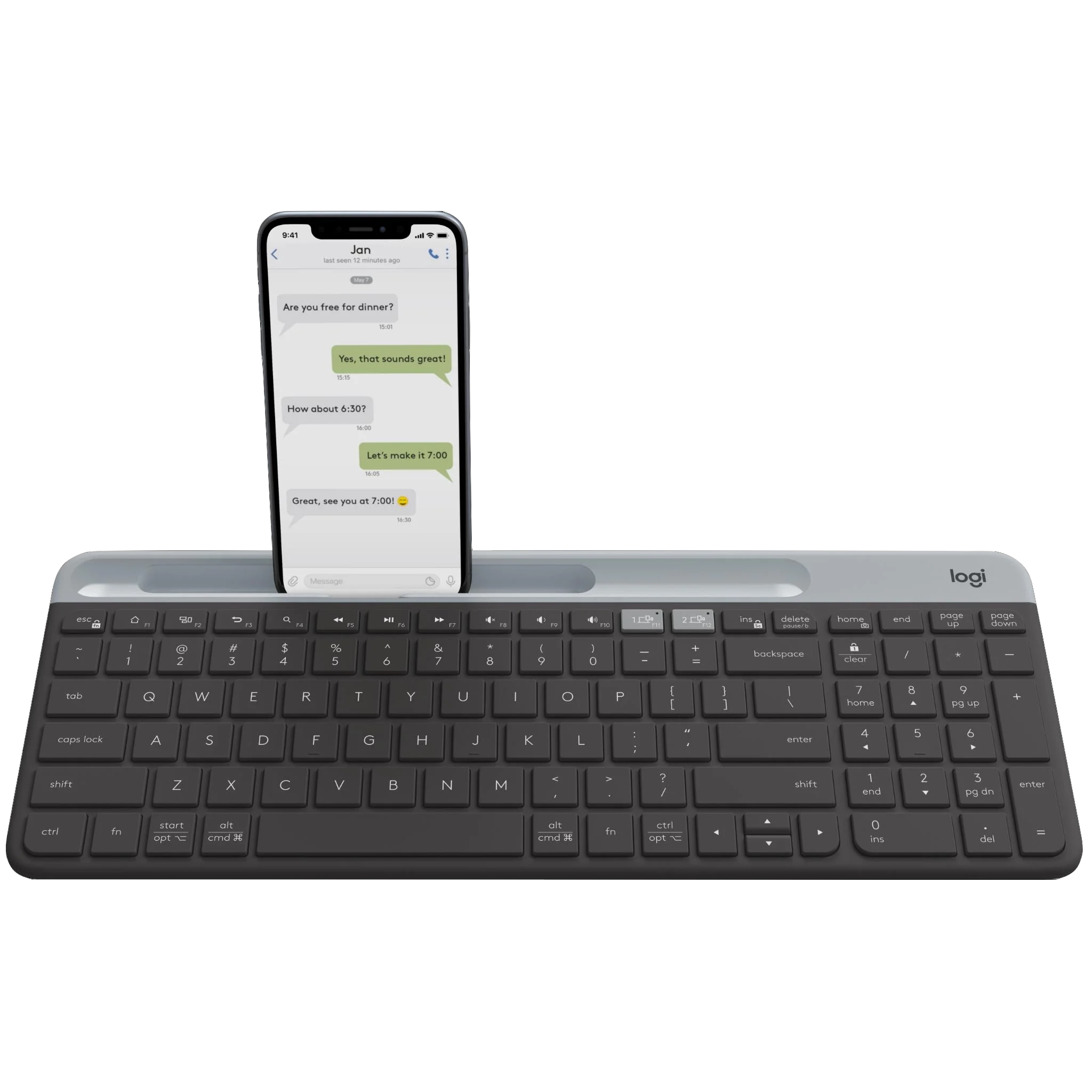 Logitech K580 Slim Multi-Device Wireless Keyboard (Graphite)2